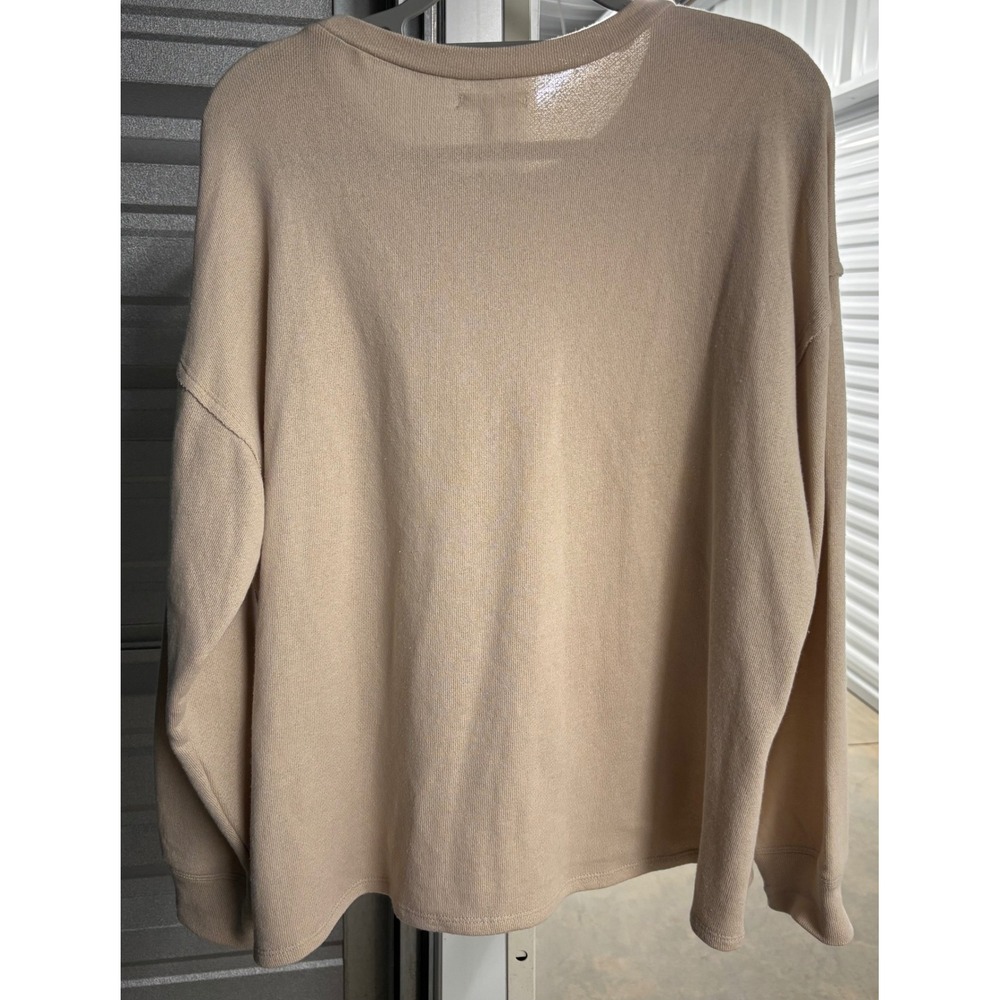 Maurices Tan Floral Lace Front French Terry Sweatshirt XXL Womens Boho Top - Picture 4 of 4